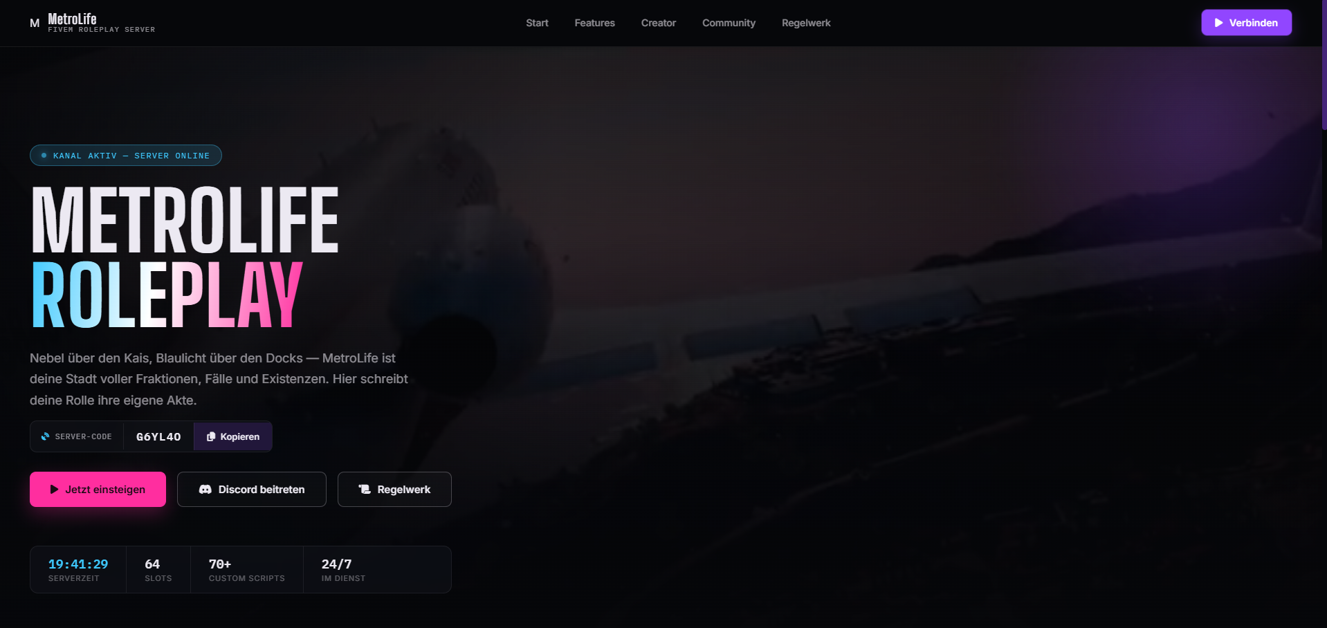 MetroLife Roleplay Website